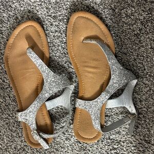 Silver Glitter Women's Sandals